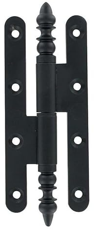 J.bros Rustikale Handfläche, Stahl, 140 x 55 mm, Epoxidharz, schwarz, runde Spitze, links
