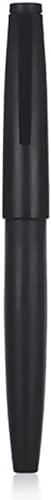 Jinhao 80 Black Fiber Brushed Fountain Pen, Iridium Fine Nib with Converter and Small Pen Bag Set (Black Clip)