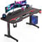 Homall Gaming Desk 140 x 60cm Large Computer Table PC Gaming Desk for Home Office, Metal Frame Gaming Table with Cable Tray and Headphone Hook, Black