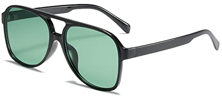 OSAGAMA Vintage Retro Sonnenbrille Gelb Getönte Brille für Damen Herren (Grün)