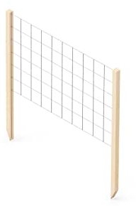Upyard Rankhilfe Set - Hochbeet-Rankgitter aus Metall und Holz für Rankpflanzen wie Erbsen, Tomaten, Weintrauben - Indoor & Outdoor, 116x2x118, Naturholz