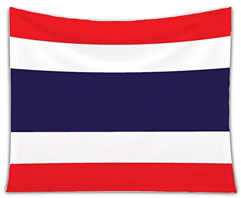 Yelolyio Thailand-Nationalflagge, Wandbehang, Thailand, Wandteppich, waschbar, Vintage-Tagesdecke, Bettlaken, Wanddekoration, Kunst für Bauernhaus, Schlafzimmer, Wohnzimmer, 150 x 210 cm