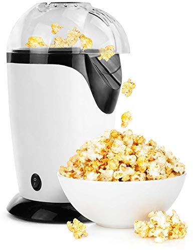 Máquina eléctrica de Palomitas de maíz con Aire Caliente, con Tapa extraíble, máquina de soplado de maíz, Apta para Uso doméstico en la Cocina, no Necesita Aceite, Ideal para niños, Color Blanco