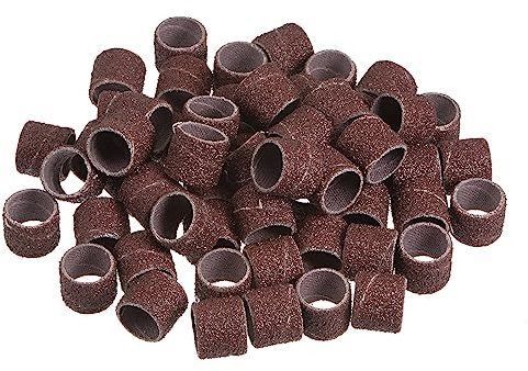 sourcing map 50pcs Sanding Drums 1/2 Inch Mini Sanding Sleeves 80 Grit Sanding Bands for Drum Sander Rotary Tools