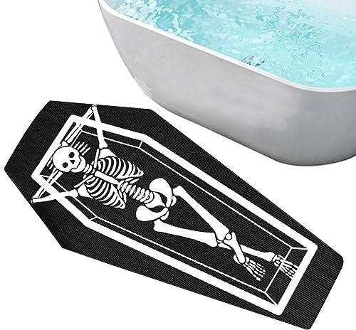 Imtrub Sargteppich - Gruselige Sarg-Türmatte,39,37 x 15,7 Zoll großer Badezimmerteppich für Halloween-Dekoration, Feiertagsmatte für Wohnzimmer, Eingangsbereich, Gothic-Geschenk