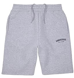 Converse All Star Herren-Shorts, 100 % Baumwolle, grau, L