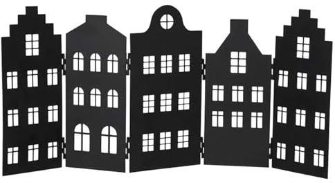 Deko - Haus Deko in schwarz zum Stellen 5 Fach faltbar 39,5cm für die Tischdeko - Gartendeko