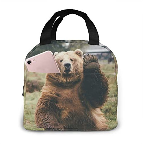 FJAUOQ Hello Bear Lunchbox, tragbar, wiederverwendbar, isoliert, Kühltasche