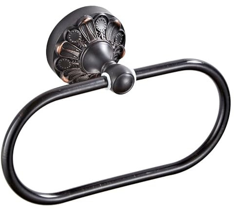 Celbon Anneau Porte-Serviettes Ovale Antique en Laiton pour Rangement de Serviettes, Support Mural pour Salle de Bain et Toilettes (Noir)