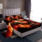 Feuerwehr-Bettwäsche-Set für Doppelbett, realistische Flamme, Feuerbekämpfung, weiche Mikrofaser, für Schlafzimmer, Dekoration, alle Jahreszeiten, Vintage-Landdekor, Spannbetttuch + Bettlaken + 1