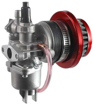 Filtro dell'aria Stack Carburatore per 2 tempi da 47 cc e 49 cc, per mini ATV, quad, moto da cross, tasca per bici da cross (rosso)