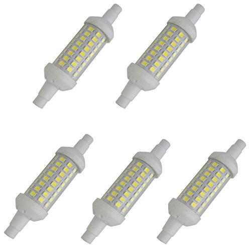 Aoxdi 5 Stück R7S LED Lampen 5W Kaltweiß, LED Leuchtmittel | 64 SMD 2835 LED 78mm Leuchtmittel, AC220-240V