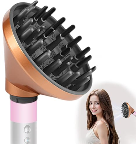 Diffusordüse für Dyson für Airwrap Styler Aufsätze HS05 HS03 HS01，Tragbarer Haartrockner Düse zum Umrüsten für Airwrap Styler auf Haartrockner（Gold）