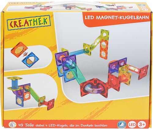 VEDES Großhandel GmbH - Ware Creathek LED Magnet Kugelbahn, 49 Teile