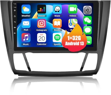 [1+32G] SIXWIN Android 13 Autoradio pour BMW 1 Series E81 E82 E87 E88 2008-2012,9 HD écran Tactile Radio intégré Bluetooth WiFi USB FM/RDS Lien Miroir Autoradio Vidéo Lecteur Stéréo