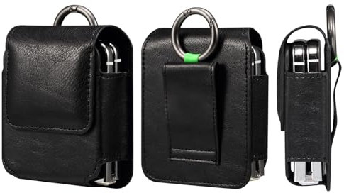 Bolsos de Cintura Cuero para Teléfono Kompatibel mit Samsung Galaxy Z Flip 6/Z Flip 5/Z Flip 4/Z Flip 3/Z Flip 4G 5G, Funda Cinturon Celular Hombre Riñonera de Cintura Clip Smartphone Billetera