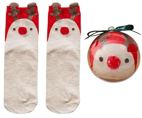 Geburtstagssocken mit Samt und verdicktem Korallensamt, Acryl-Weihnachtssocken für Männer und Frauen, Socken für Männer und Frauen Weiße Socken Herren 43 (Beige, ONESIZE)