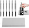 8 Stk Stahl Locheisen Set 1,5-5 mm, Stanzwerkzeug Set, Lochstanzer Rund Leder Lochstanzer Set, Locheisen Satz für Leder Gürteldichtung Uhrenarmband Schuh Stoff Leinwand Papierdünnes, mit PVC Platte