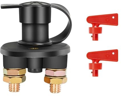 Zythrem 1PCS Coupe Circuit Batterie Interrupteurs de Batterie 12V / 24V Coupe Batterie avec Deux Clés Amovibles pour Bateau Voiture Camion