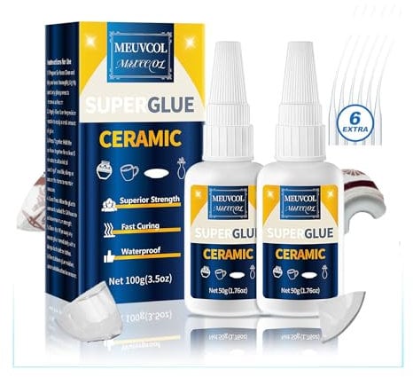 Ceramic Glue 100g, Ceramic Super Glue For Porcelain, Pottery Repair, Fast Drying Porcelain Glue, Waterproof Pottery Adhesive For Mug, Figurines, Dishes, Plates, Teapot, Outdoor, DIY Crafts