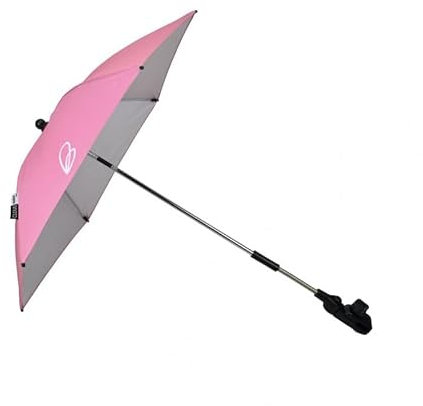 Asalvo SUNSHADE Sombrilla Carro Bebe Universal Anti UV, Mini Paraguas Cochecito Niño Niña, Protección Solar, Apertura Manual, Sombrilla Lluvia para Carrito Silla de Paseo, Diamétro 72 cm, Rosa