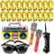 Incisite 25 Stück 80er-90er-Jahre-Party-Dekorationen, aufblasbare Boom-Box, aufblasbares Mikrofon, goldene Kettenballons, aufblasbares Handy, aufblasbare Brille, 80er-90er-Requisiten