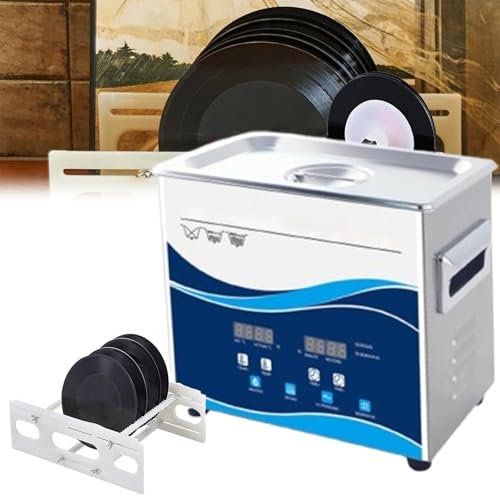 Schallplattenreinigungsmaschine, Ultraschallreiniger 6L Ultraschall-Schallplattenreiniger, 1-6 Stück auf einmal, automatische Rotation, einstellbare Temperatur und Zeit