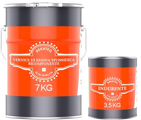 BEKATEQ Sigillante in resina epossidica trasparente 15kg Vernice per pavimenti ad alta resistenza per interni & esterni │ Per pavimenti di garage, uffici e industrie │ Resina bicomponente BK-400EP