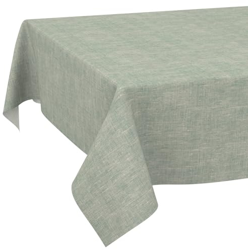 ANRO Tischdecke abwaschbar Leinenoptik Blau 180x100 cm Outdoor wetterfest | ideal für Garten, Terrasse & Esszimmer – Tischwäsche aus beschichtetem Stoff – schmutz- & wasserabweisend, pflegeleicht