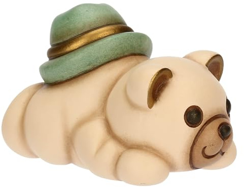 THUN - Mini Teddy mit Hut Ihn - Keramik - Kollektion Bonboniere - 5,9 x 3,6 x 3,8 cm