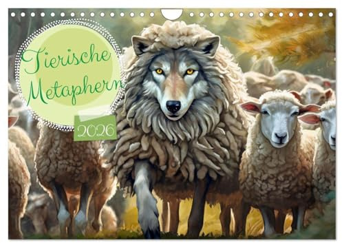 Tierische Metaphern (Wandkalender 2026 DIN A4 quer), CALVENDO Monatskalender: Bekannte Redewendungen werden auf humorvolle Weise durch tierische ... für ein Schmunzeln sorgt. (CALVENDO Tiere)