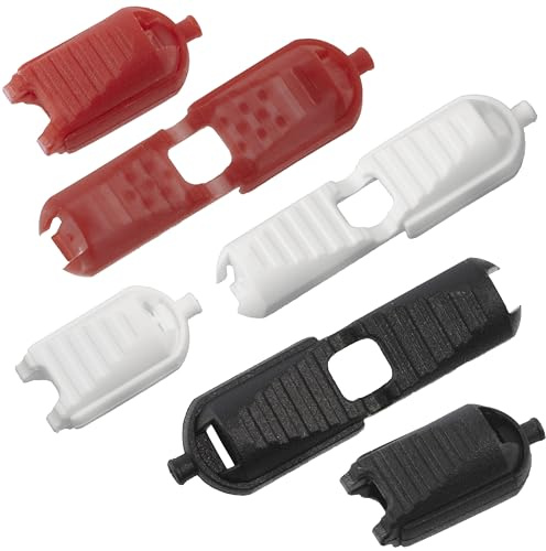 AERZETIX - Juego de 24 puntas de cordón plegables de 17 mm para cuerda - blanco negro rojo - plástico - proyectos de costura - ocio creativo