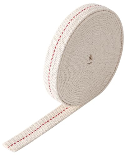 Fsahiuf Mèche de 10 m pour lampes à huile - 12 mm - En coton - Avec lanterne tempête à feu - Pour lampes à pétrole - Mèche de lampe - Mèche en fibre de verre