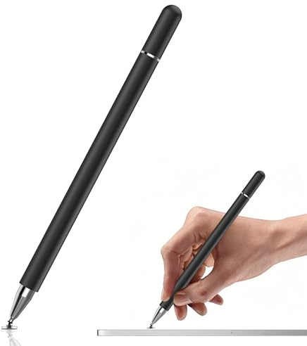 Stylus Pens for Touch Screens, 2 in 1 High Precision Universal Stylus Pen for iPad Compatible with Apple, iPhone, iPad, Android, Microsoft Tablets, Phones (Black)