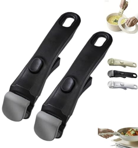 2 Pièces Poignée Amovible Universelle Ergonomique, Remplacement Antidérapant Poignée Pour Casseroles Et Poêles, Poignées Résistantes À La Chaleur, Accessoire Pour Poignées De Poêle À Frire(C)