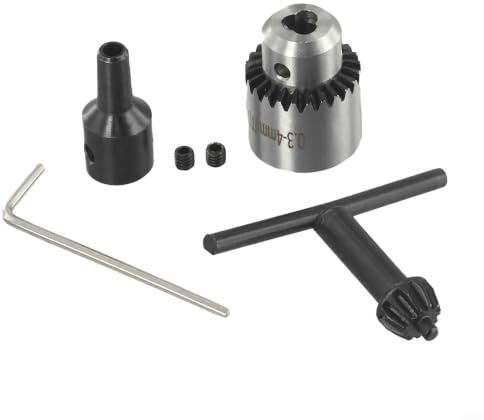 JT0 Motorborrchuck av högkolstål med 4 mm 5 mm 6 mm 8 mm fästhylsa för 0,3–4 mm borr för 2,3 mm 3,17 mm motoraxlar miniatyrborr modellbygge verktygsset (5 mm chuck-set)