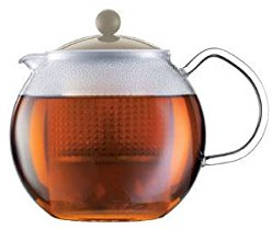 Bodum Teebereiter Assam - Borosilikatglas mit Kunststoffdeckel und Kunststoffsieb - Farbe Sand - 1,0 L - A1830-XYB-Y16-6