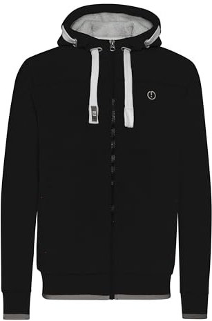 !Solid SDBenjaminZip Herren Sweatjacke Kapuzenjacke Zip-Hoodie mit Teddy-Futter Eingrifftaschen Rippbündchen Baumwollmischung Regular fit, Größe:XL, Farbe:Black Pil (P9000)
