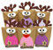 Papierdrachen DIY Adventskalender 2024 zum Befüllen - Rentiere mit rosa farbigen Bäuchen zum selber Basteln - 24 Tüten zum individuellen Gestalten und zum selber Füllen - Weihnachten für Kinder