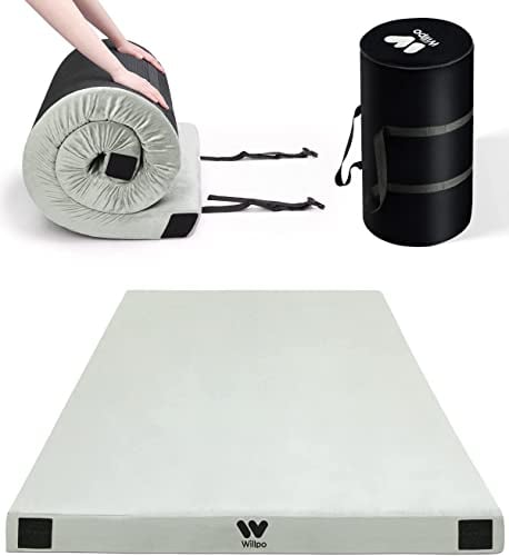 Willpo Memory Foam Camping matratze 191 x 96 x 7 cm - Outdoor Isomatte Zeltmatratze, wasserdicht Klappmatratze Gästematratze mit Abnehmbare Bezug&Tasche Grau