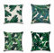 BoomTeck 4 Stück Kissenbezüge Dekorative 45 X 45 cm Leinen Kissenbezug Home Sofa Dekokissen Quadratische Kissenbezüge Set Tropische Palme grüne Blätter Muster
