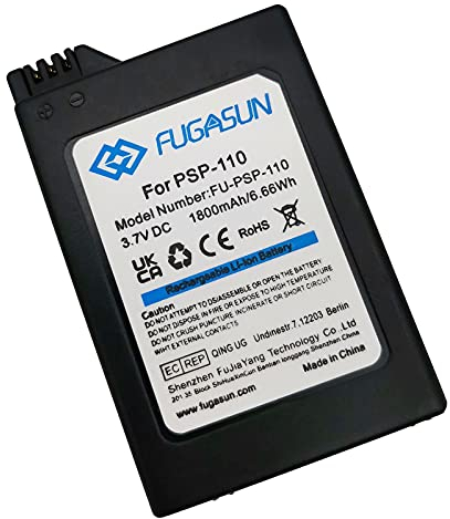 FUGASUN 1 Stück 1800 mAh PSP 110 Akku PSP-110 Akku für Sony Playstation PSP1000 1000G1 1004 1006 (1 Stück Batterie)
