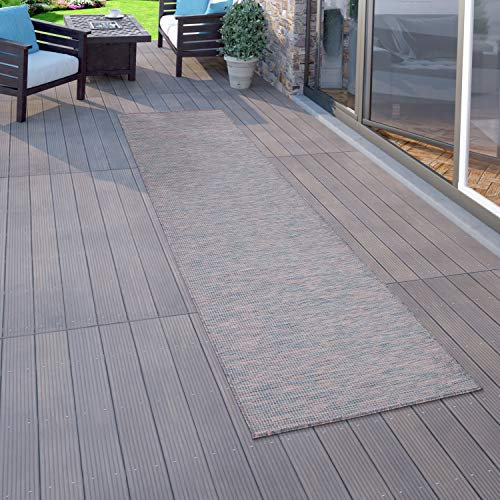 Paco Home Outdoor Teppich Balkon Terrasse Pastellfarben Flachgewebe Gartenteppich Modern, Grösse:160x220 cm, Farbe:Lila