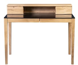 M2 Kollektion Henrik Schreibtisch, Holz, braun, schwarz, B/H/T = 110x75/91x60cm