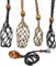 VEGCOO 4 Pcs Adjustable Quartz Crystal Stone Necklace Cords, 2 Colours (Black, Coffee), 2 Sizes, DIY Stone Pendant Jewelry Making