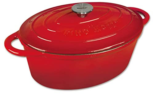 33cm 6.2L Emailliert Gusseisen Bräter Töpf Röster Schmortöpf KINGHOFF KH-1612