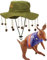 Dreamzfit® Australian Cork Hat & Inflatable Kangaroo Costume Kit – Complete Aussie Fancy Dress Set for Adults | Australia Day, Outback Theme Parties & Crocodile Hunter Cosplay