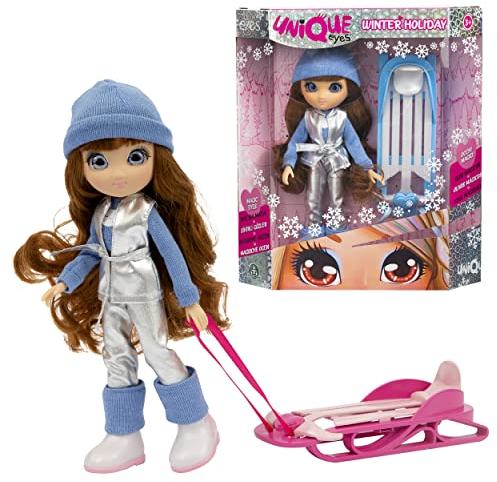 Giochi Preziosi Unique Eyes, Puppe 25 cm – Sophia, mit ihrem Blick nach den Augen, mit Winterkleidung und Zubehör, Spielzeug für Kinder ab 3 Jahren, MYM173