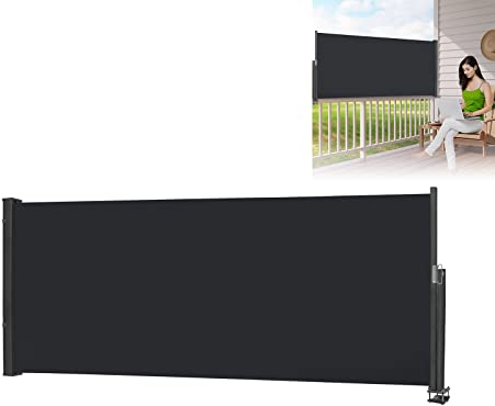 ACXIN Tenda da sole laterale allungabile, frangivento, in tessuto per terrazza e balcone, (120 x 300 cm, antracite)
