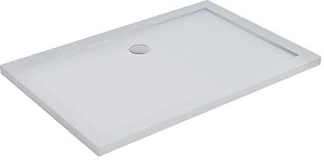 Piatto Doccia 90x120 Rettangolare Acrilico Bianco Lucido Ultraslim Altezza 4cm Piletta Inclusa